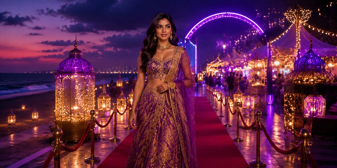 Night entertainment at Chennai marina beach with casino lights
